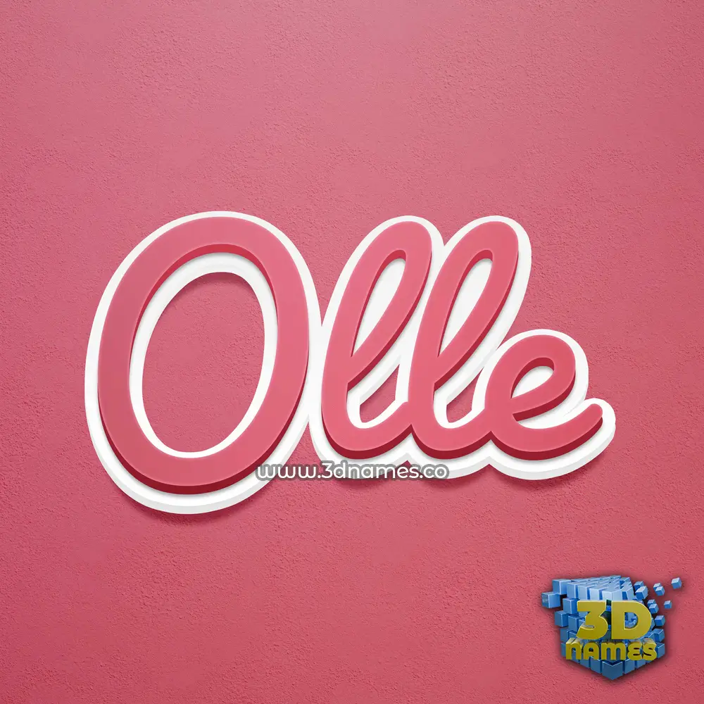 olle in Red Scribble style - 3D name wallpaper