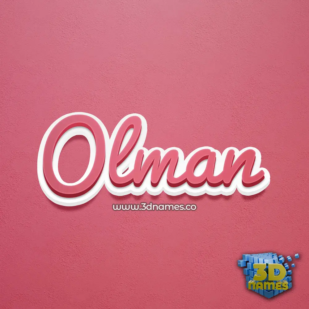 olman in Red Scribble style - 3D name wallpaper