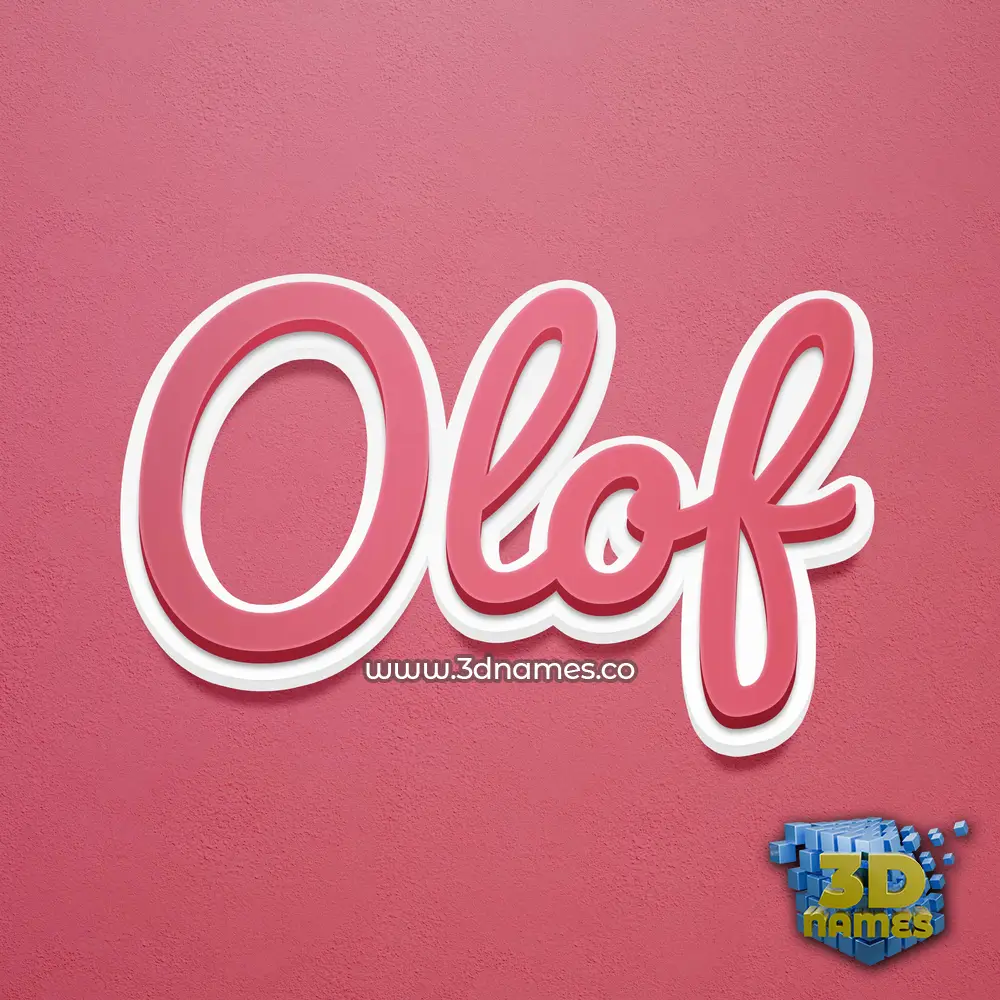 olof in Red Scribble style - 3D name wallpaper