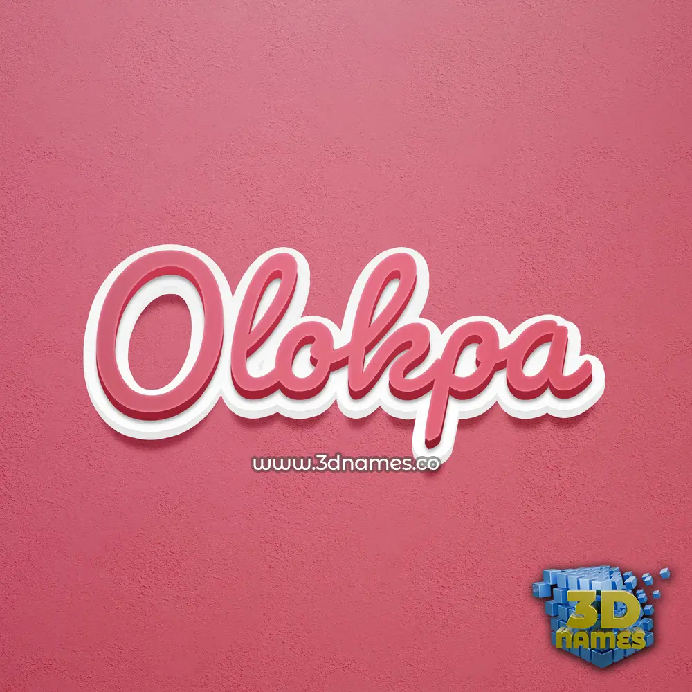 olokpa in Red Scribble style - 3D name wallpaper
