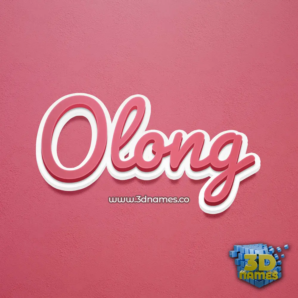 olong in Red Scribble style - 3D name wallpaper