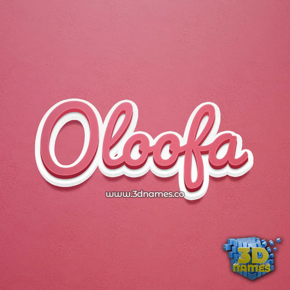 oloofa in Red Scribble style - 3D name wallpaper