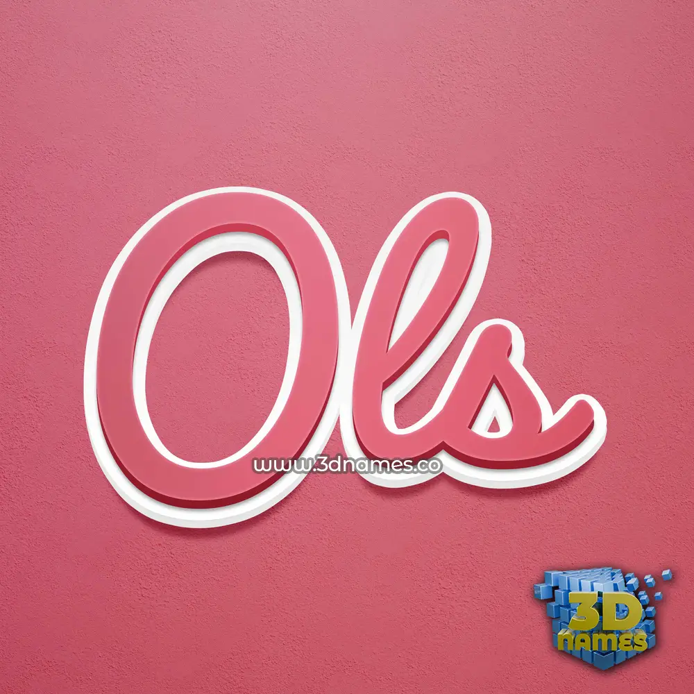 ols in Red Scribble style - 3D name wallpaper