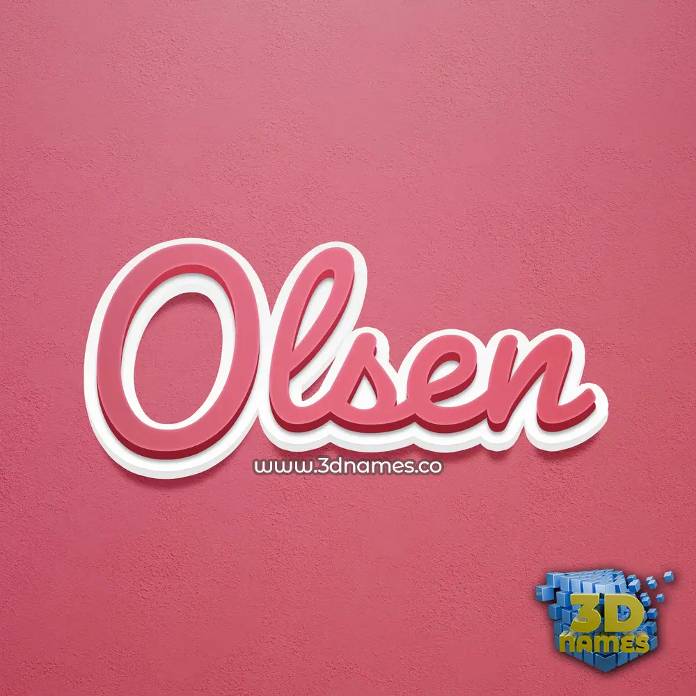 olsen in Red Scribble style - 3D name wallpaper