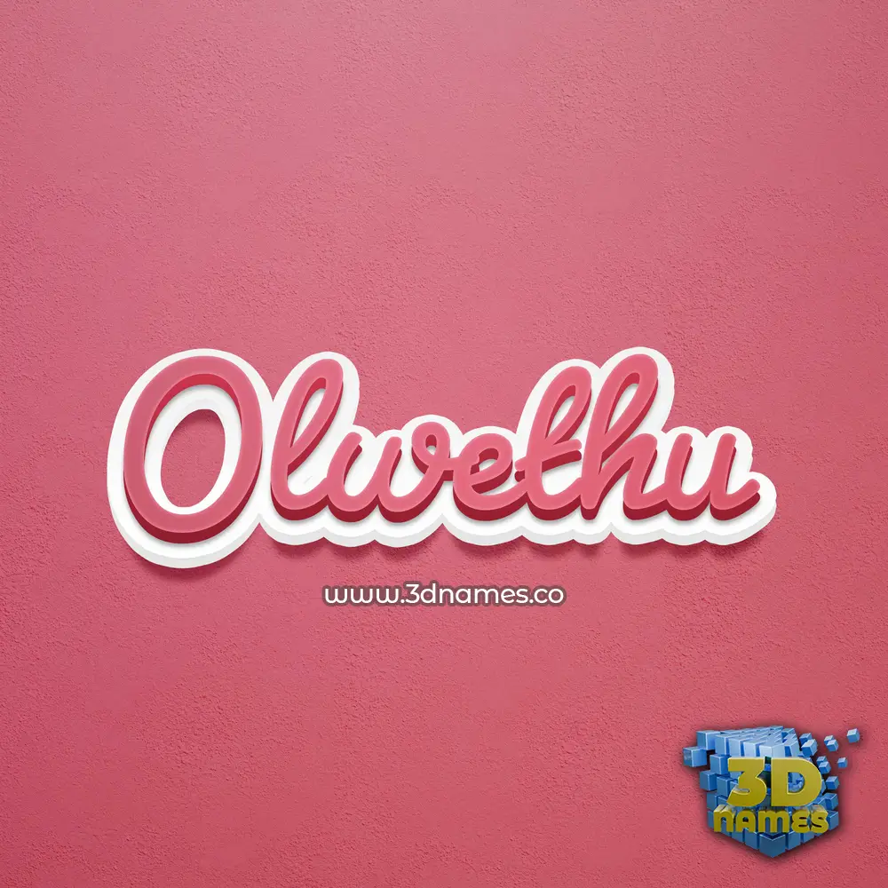 olwethu in Red Scribble style - 3D name wallpaper