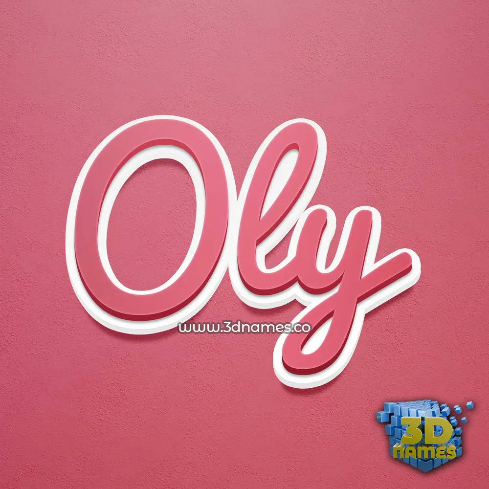 oly in Red Scribble style - 3D name wallpaper