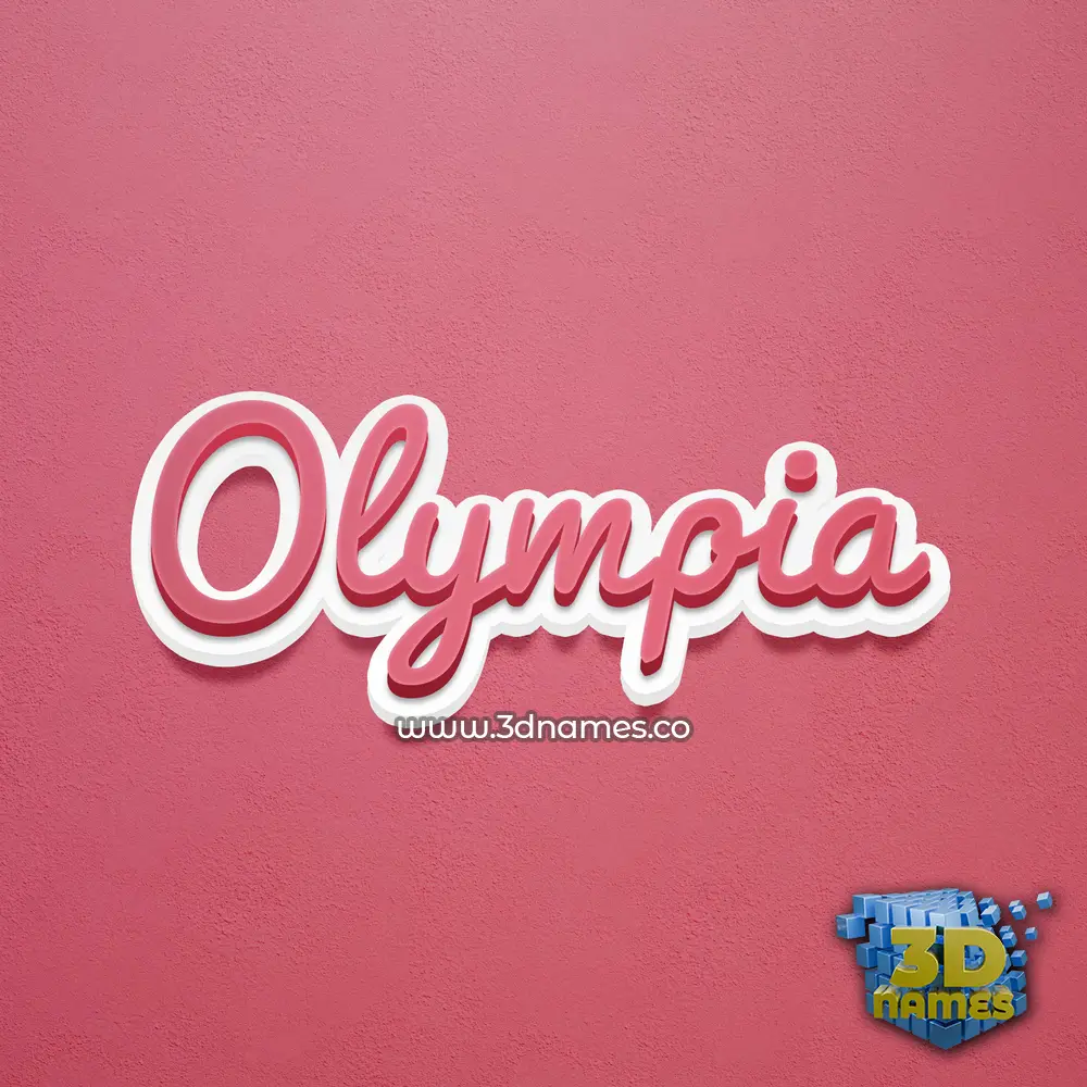 olympia in Red Scribble style - 3D name wallpaper