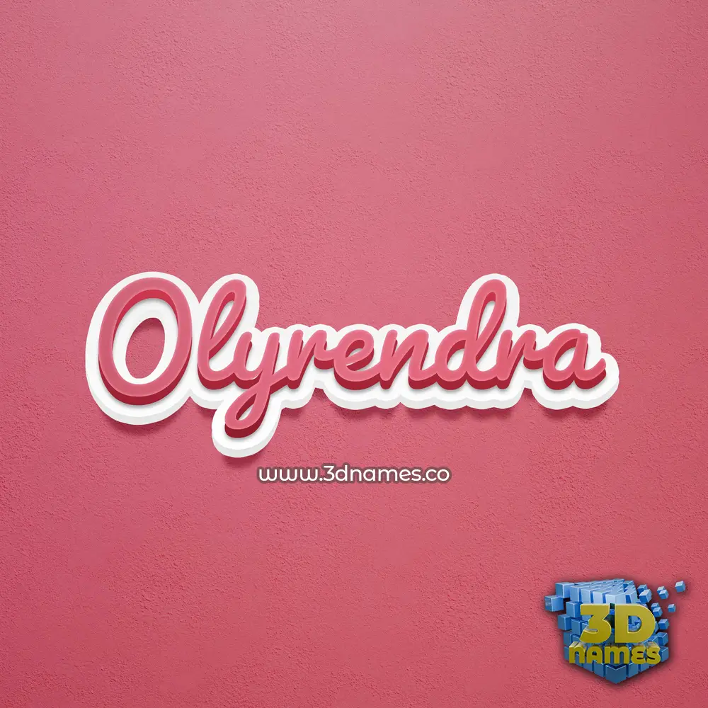olyrendra in Red Scribble style - 3D name wallpaper