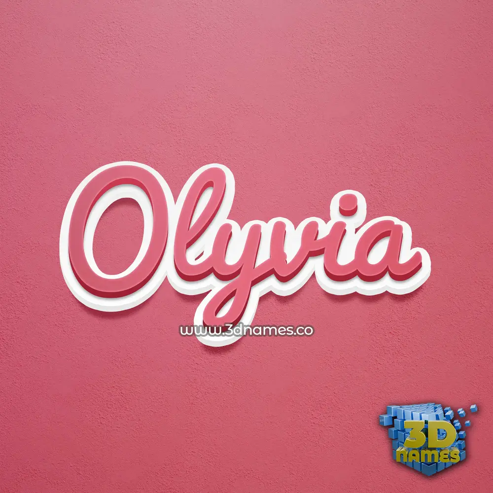 olyvia in Red Scribble style - 3D name wallpaper