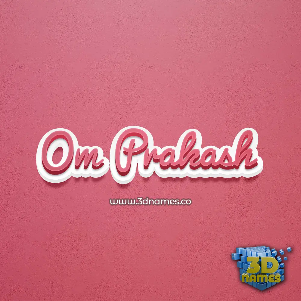 om prakash in Red Scribble style - 3D name wallpaper