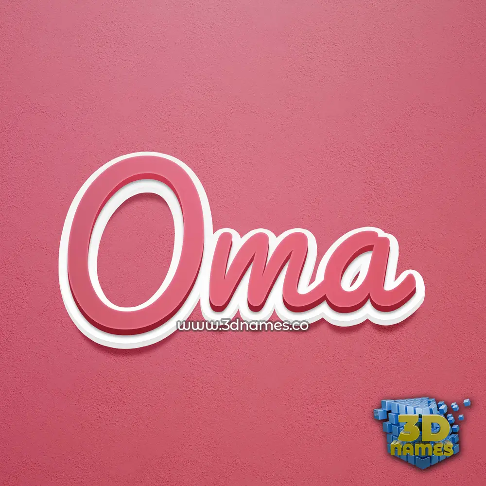 oma in Red Scribble style - 3D name wallpaper