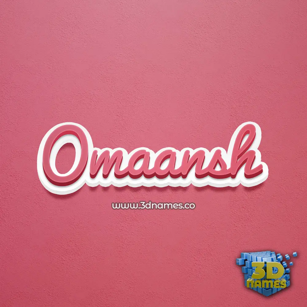 omaansh in Red Scribble style - 3D name wallpaper