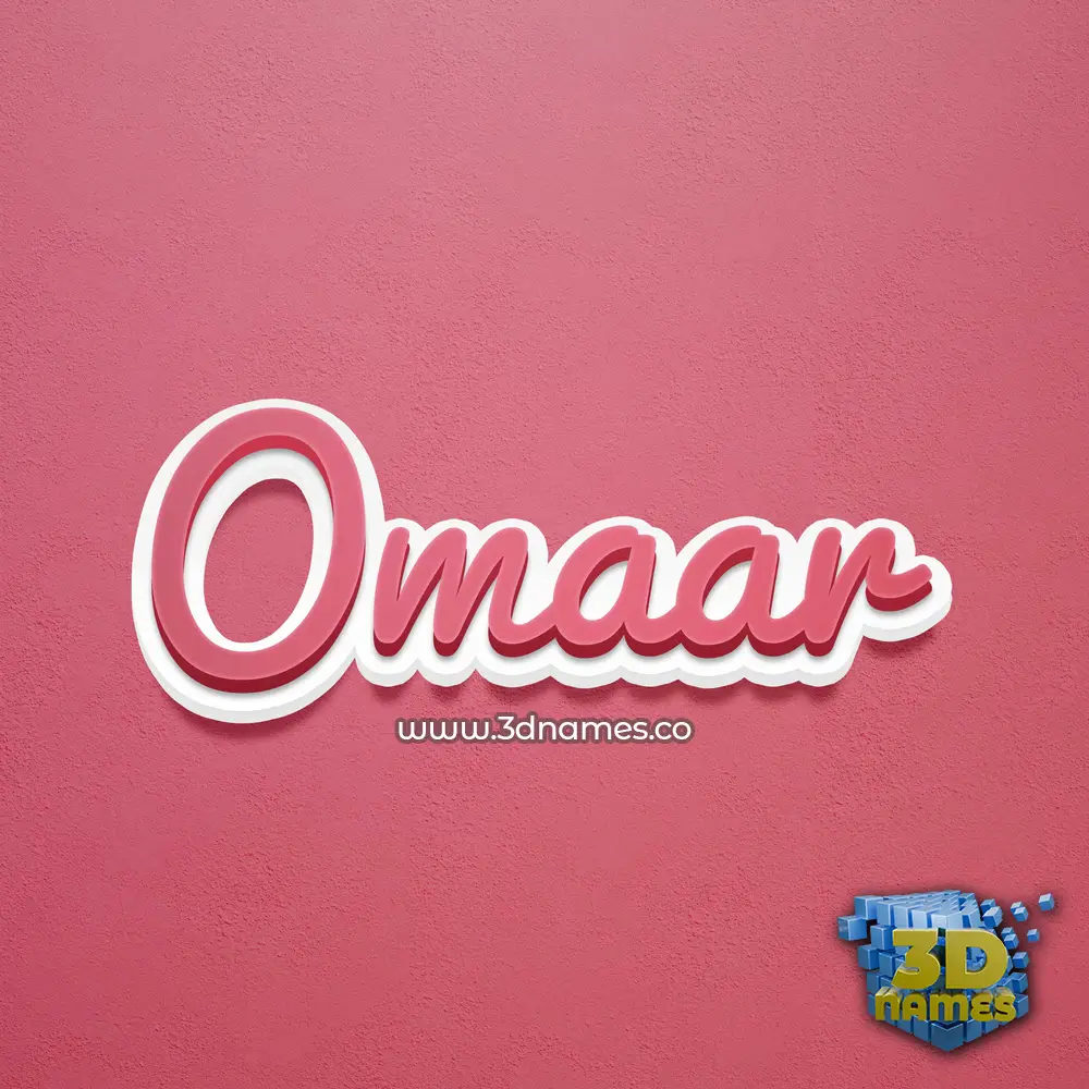 omaar in Red Scribble style - 3D name wallpaper