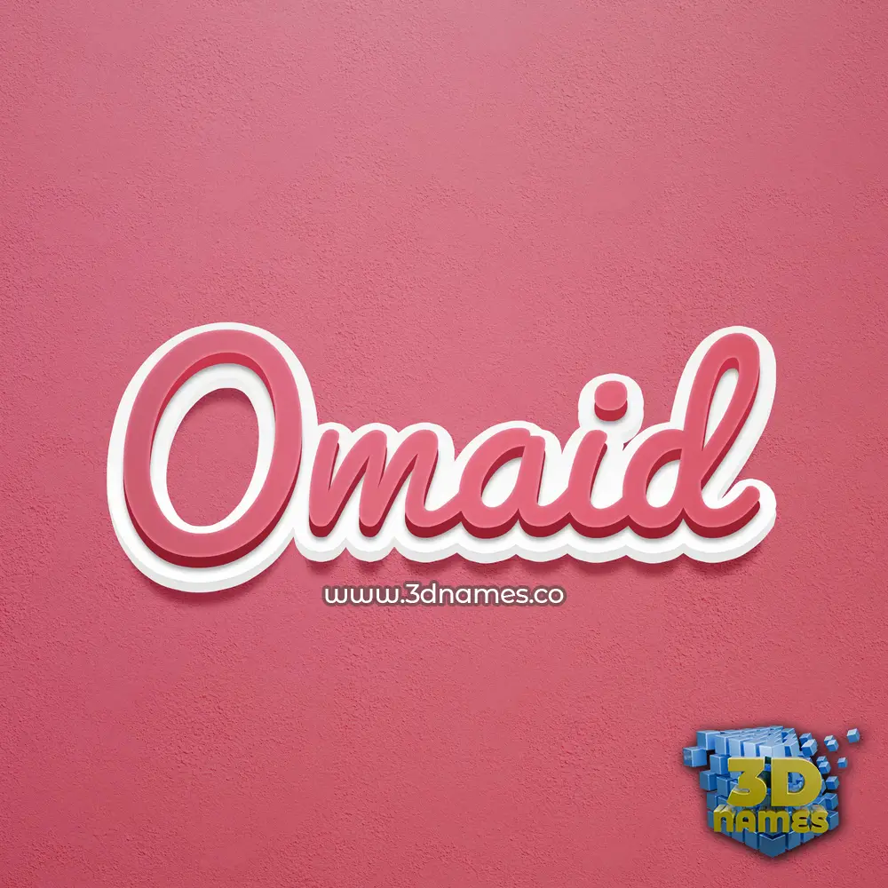 omaid in Red Scribble style - 3D name wallpaper