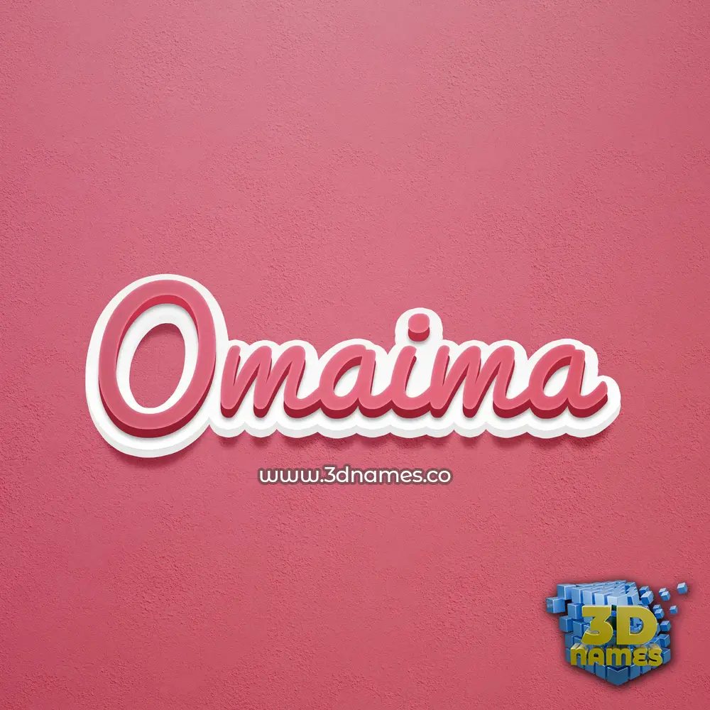 omaima in Red Scribble style - 3D name wallpaper
