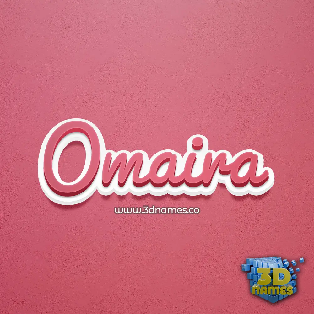 omaira in Red Scribble style - 3D name wallpaper