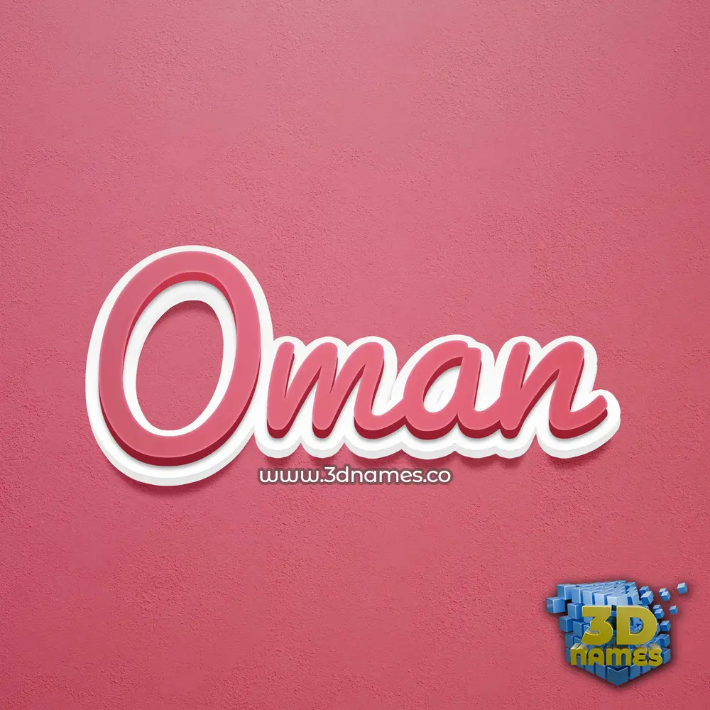 oman in Red Scribble style - 3D name wallpaper