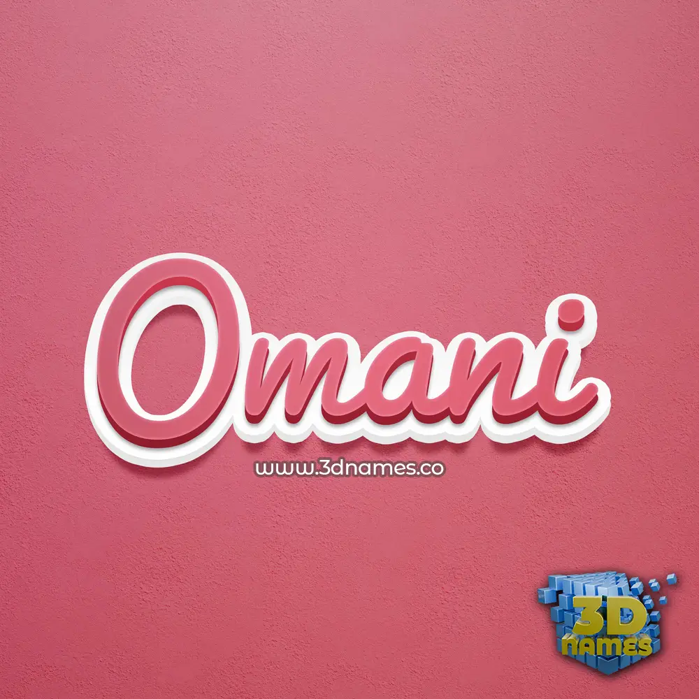 omani in Red Scribble style - 3D name wallpaper