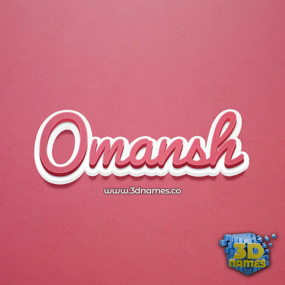 omansh in Red Scribble style - 3D name wallpaper