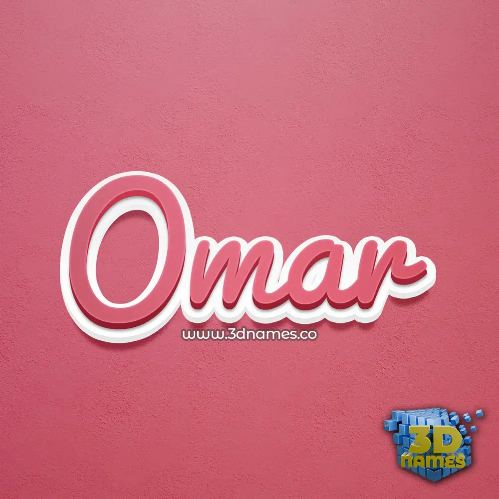 omar in Red Scribble style - 3D name wallpaper