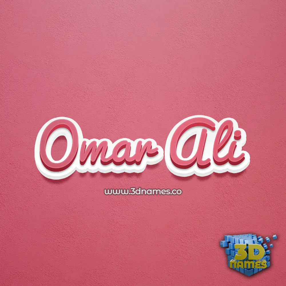 omar ali in Red Scribble style - 3D name wallpaper