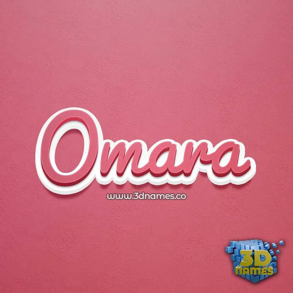 omara in Red Scribble style - 3D name wallpaper