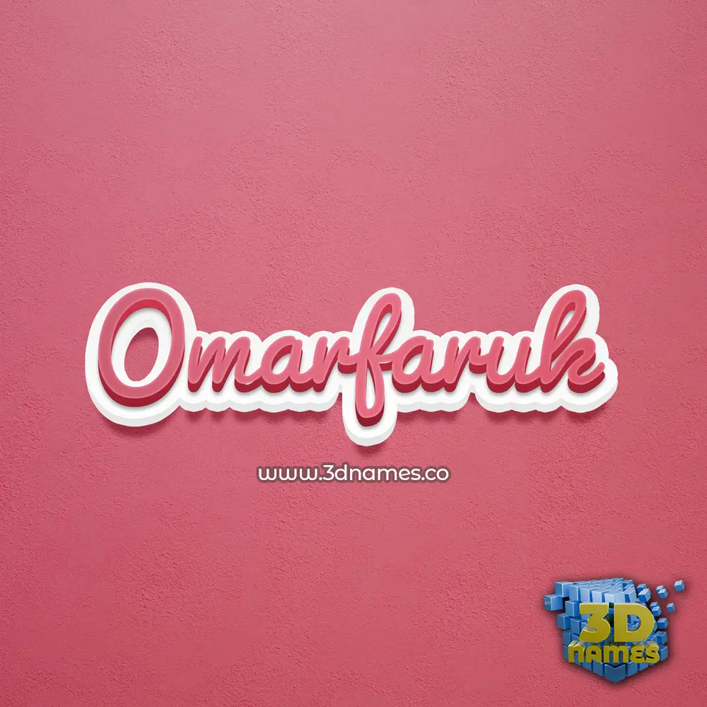 omarfaruk in Red Scribble style - 3D name wallpaper