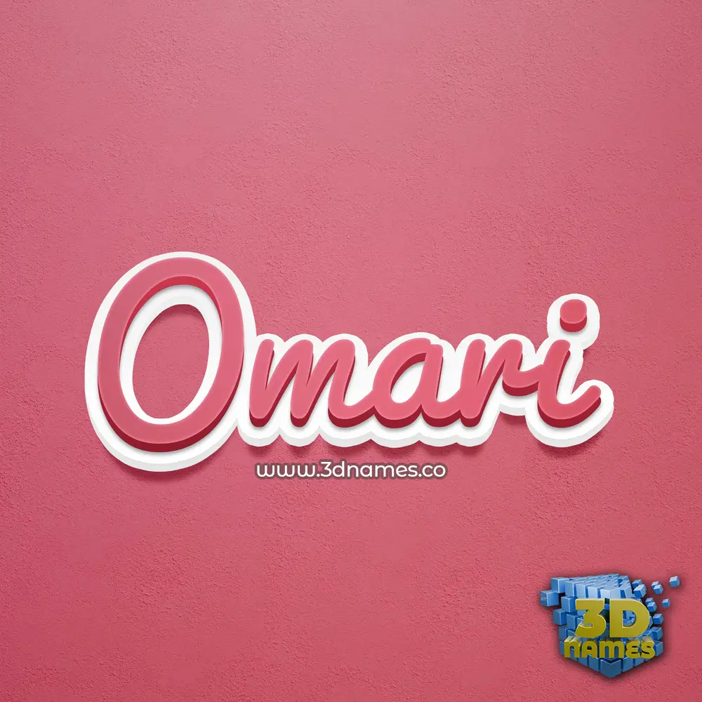 omari in Red Scribble style - 3D name wallpaper