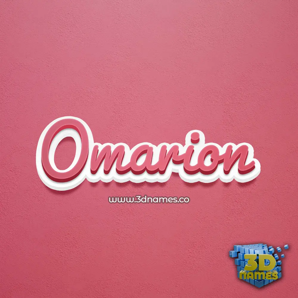 omarion in Red Scribble style - 3D name wallpaper
