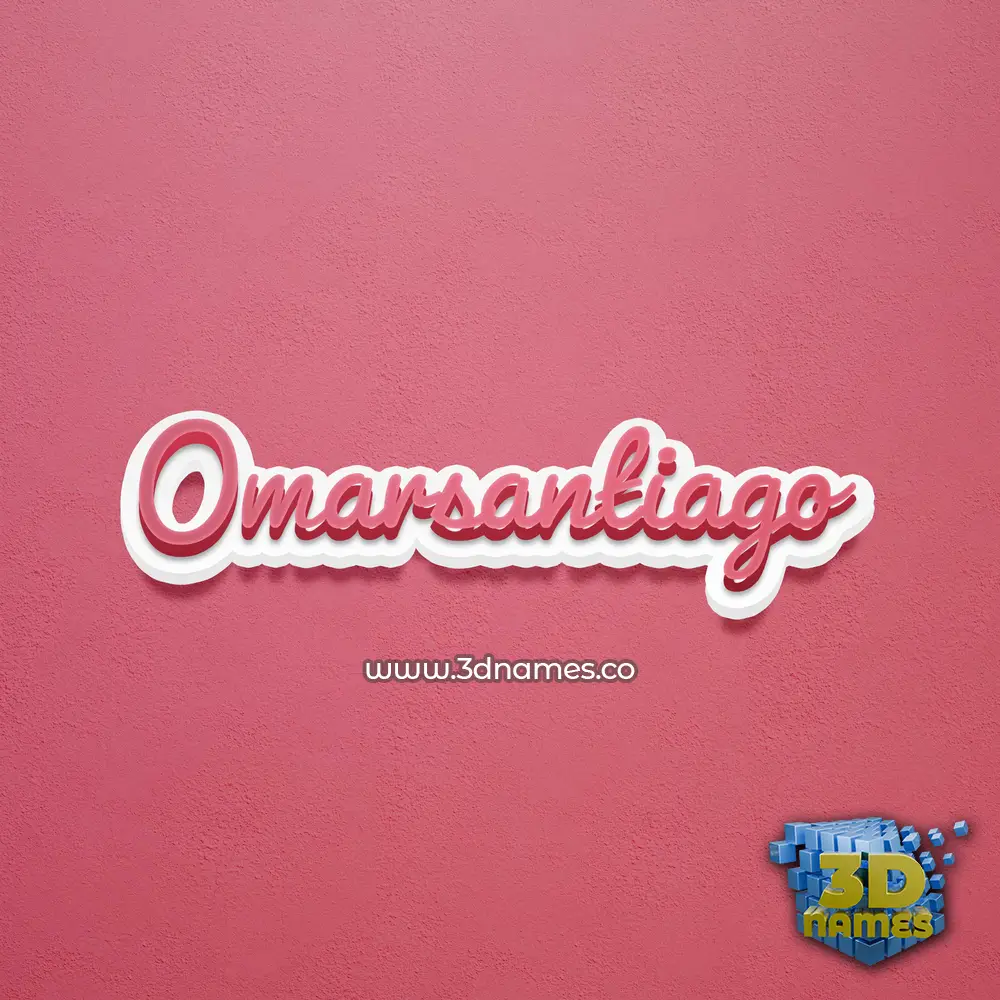 omarsantiago in Red Scribble style - 3D name wallpaper