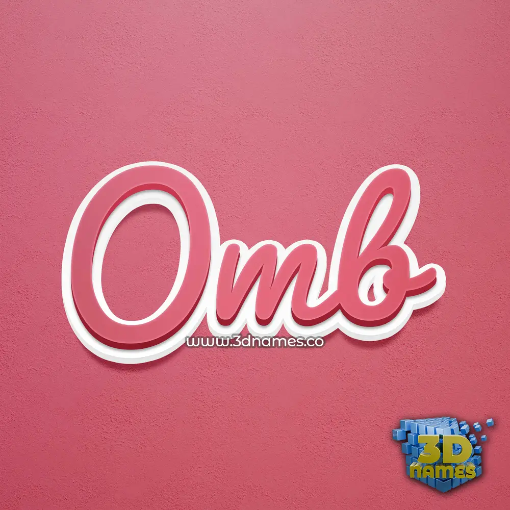 omb in Red Scribble style - 3D name wallpaper