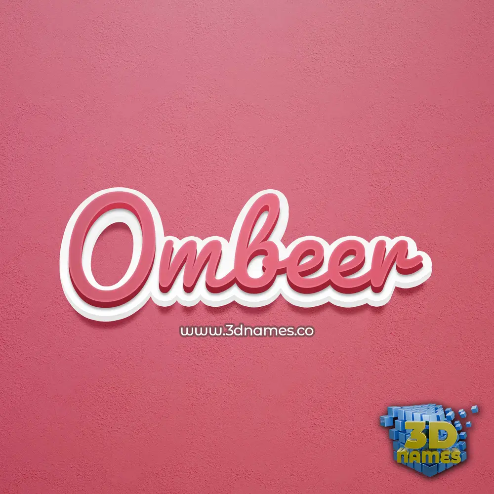 ombeer in Red Scribble style - 3D name wallpaper