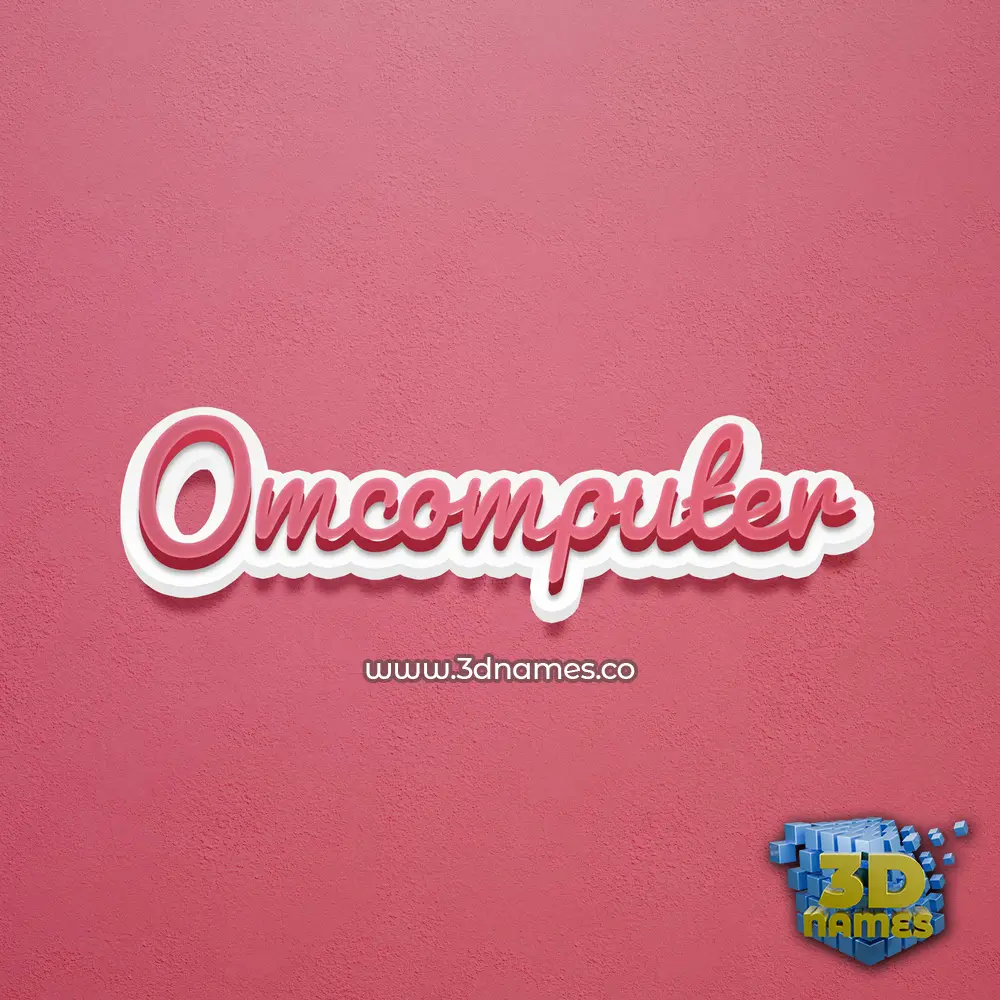 omcomputer in Red Scribble style - 3D name wallpaper