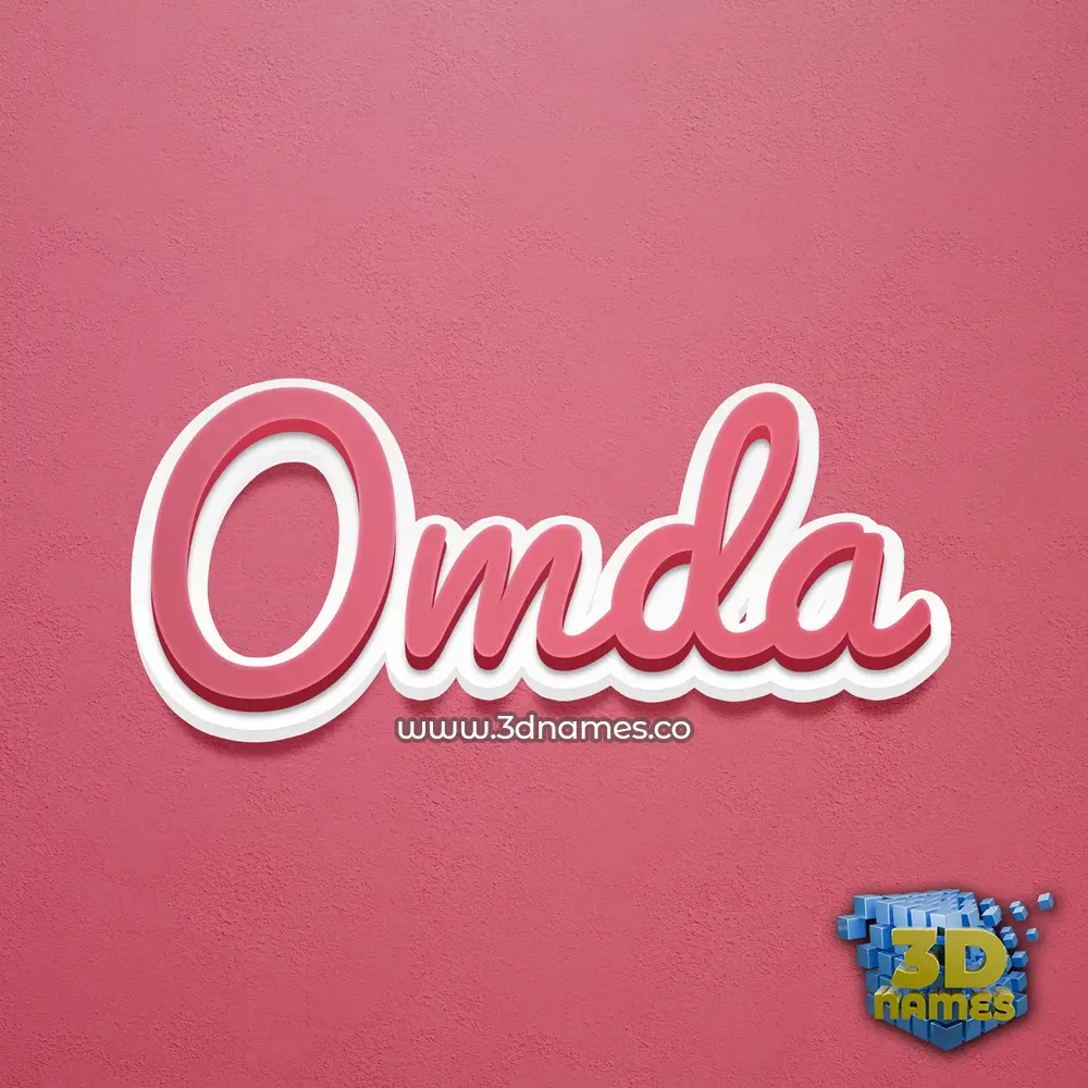 omda in Red Scribble style - 3D name wallpaper
