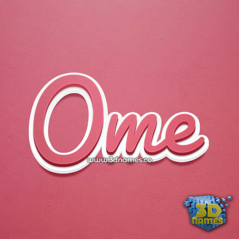 ome in Red Scribble style - 3D name wallpaper