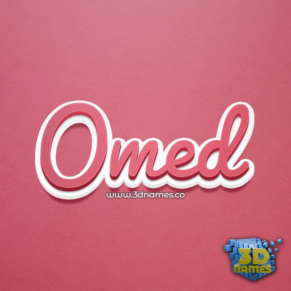 omed in Red Scribble style - 3D name wallpaper