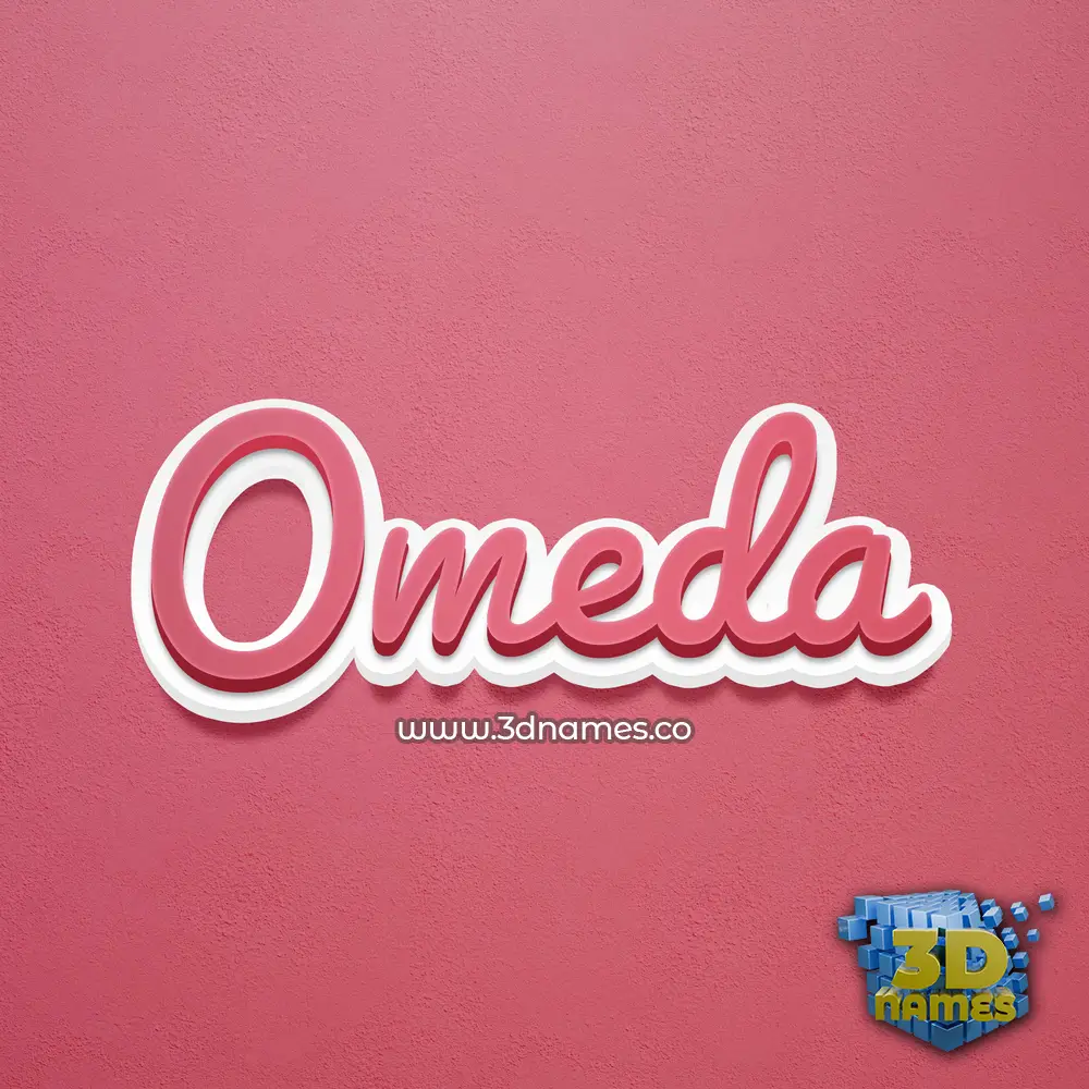 omeda in Red Scribble style - 3D name wallpaper