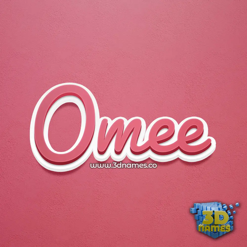 omee in Red Scribble style - 3D name wallpaper