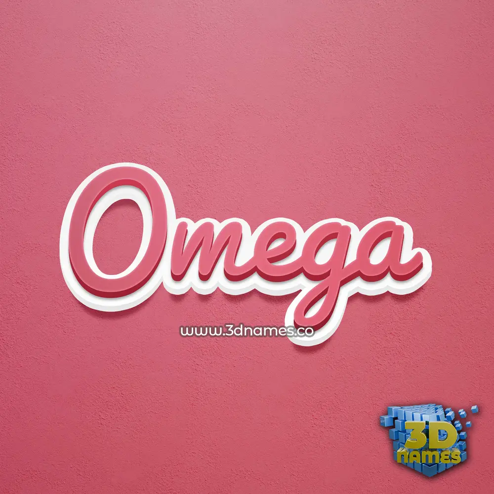 omega in Red Scribble style - 3D name wallpaper