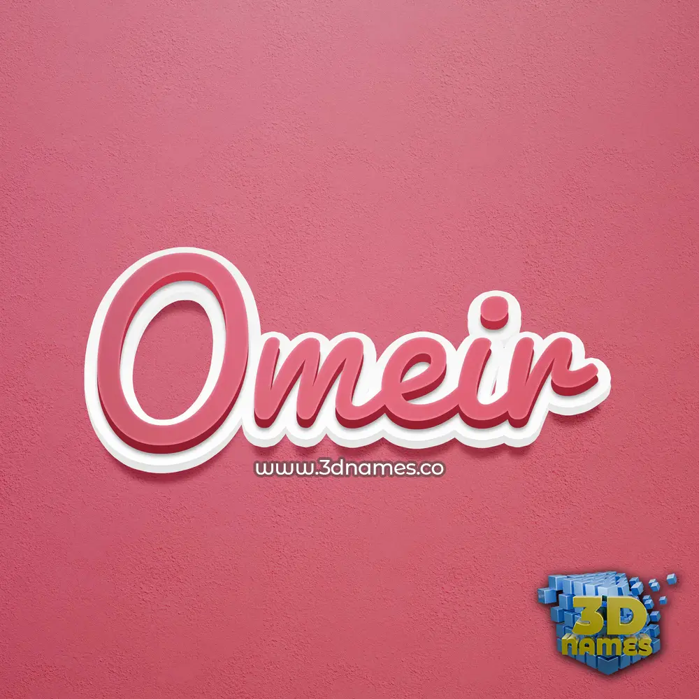 omeir in Red Scribble style - 3D name wallpaper