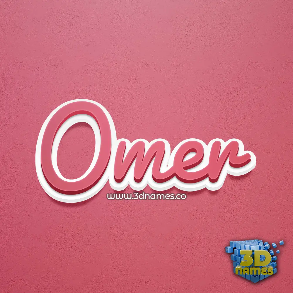 omer in Red Scribble style - 3D name wallpaper