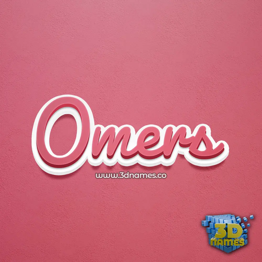 omers in Red Scribble style - 3D name wallpaper