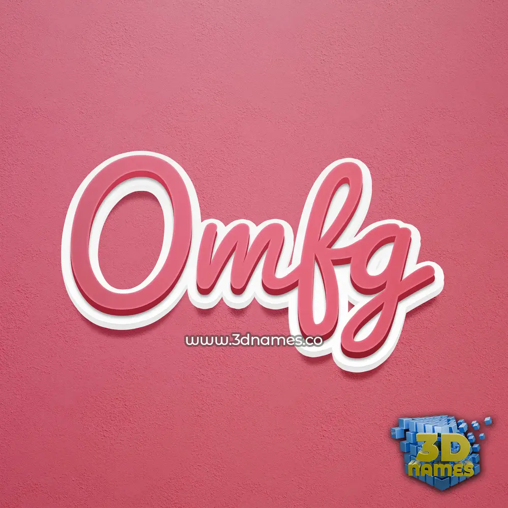 omfg in Red Scribble style - 3D name wallpaper