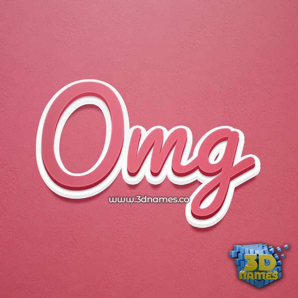 omg in Red Scribble style - 3D name wallpaper
