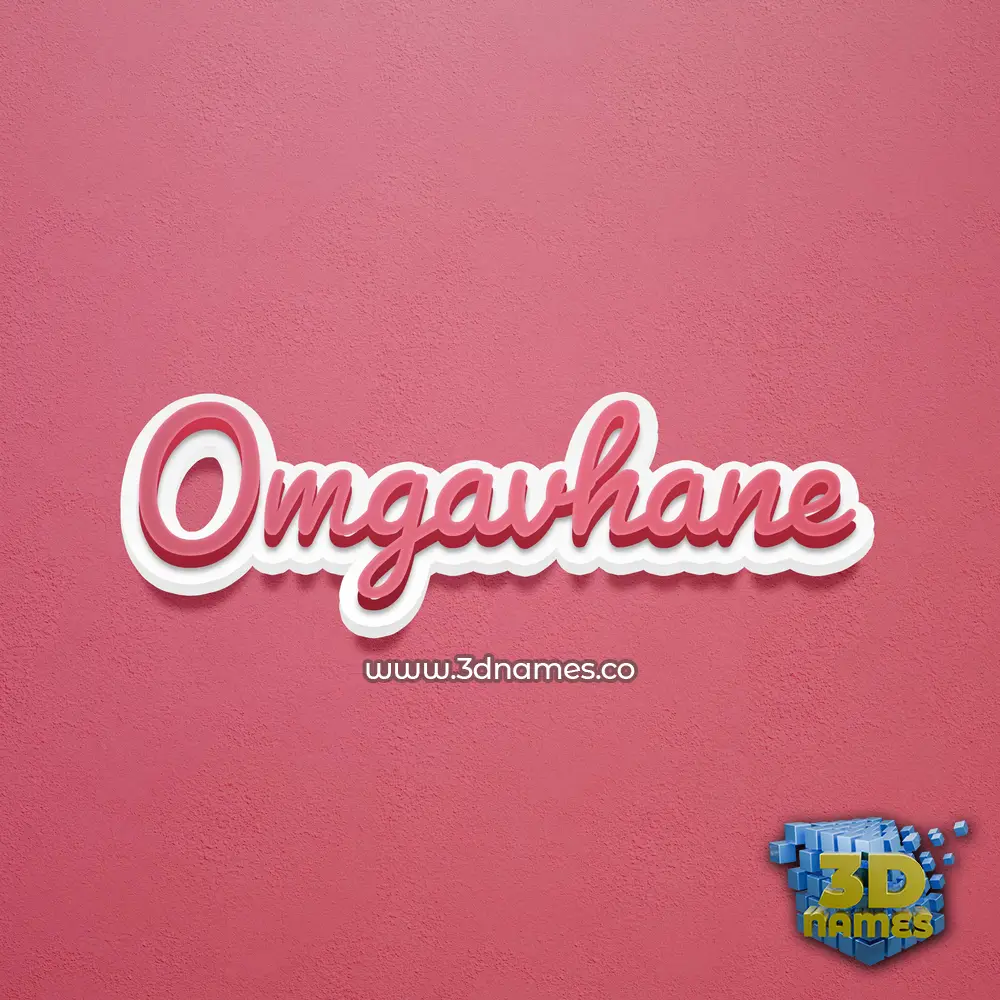 omgavhane in Red Scribble style - 3D name wallpaper