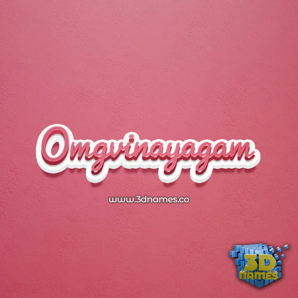 omgvinayagam in Red Scribble style - 3D name wallpaper