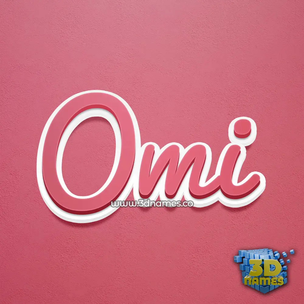 omi in Red Scribble style - 3D name wallpaper