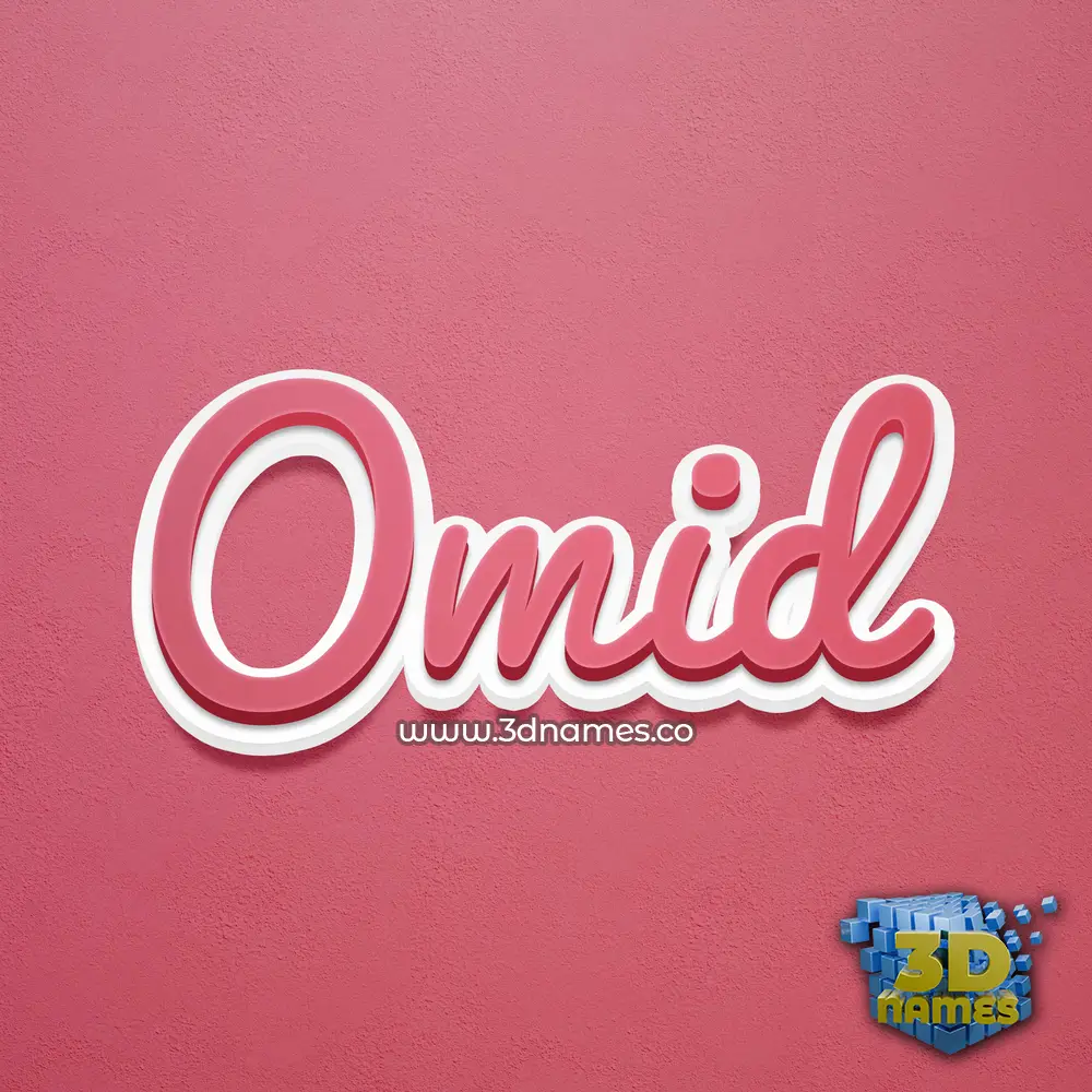 omid in Red Scribble style - 3D name wallpaper