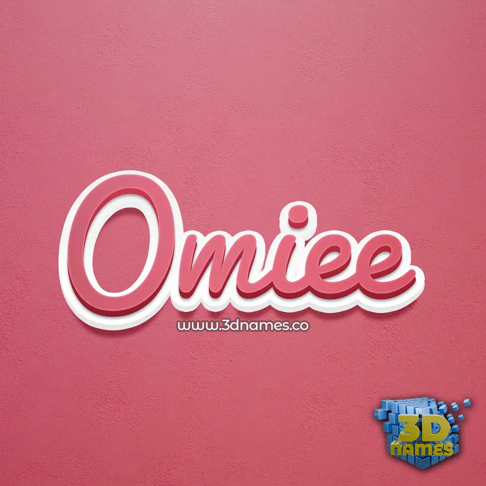 omiee in Red Scribble style - 3D name wallpaper
