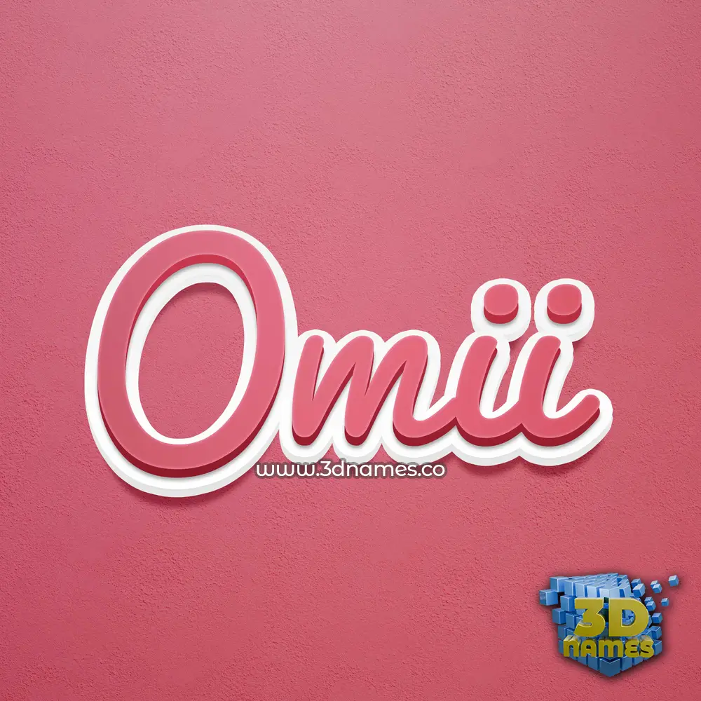 omii in Red Scribble style - 3D name wallpaper